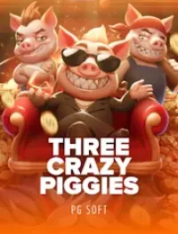 three crazy piggies slot logo